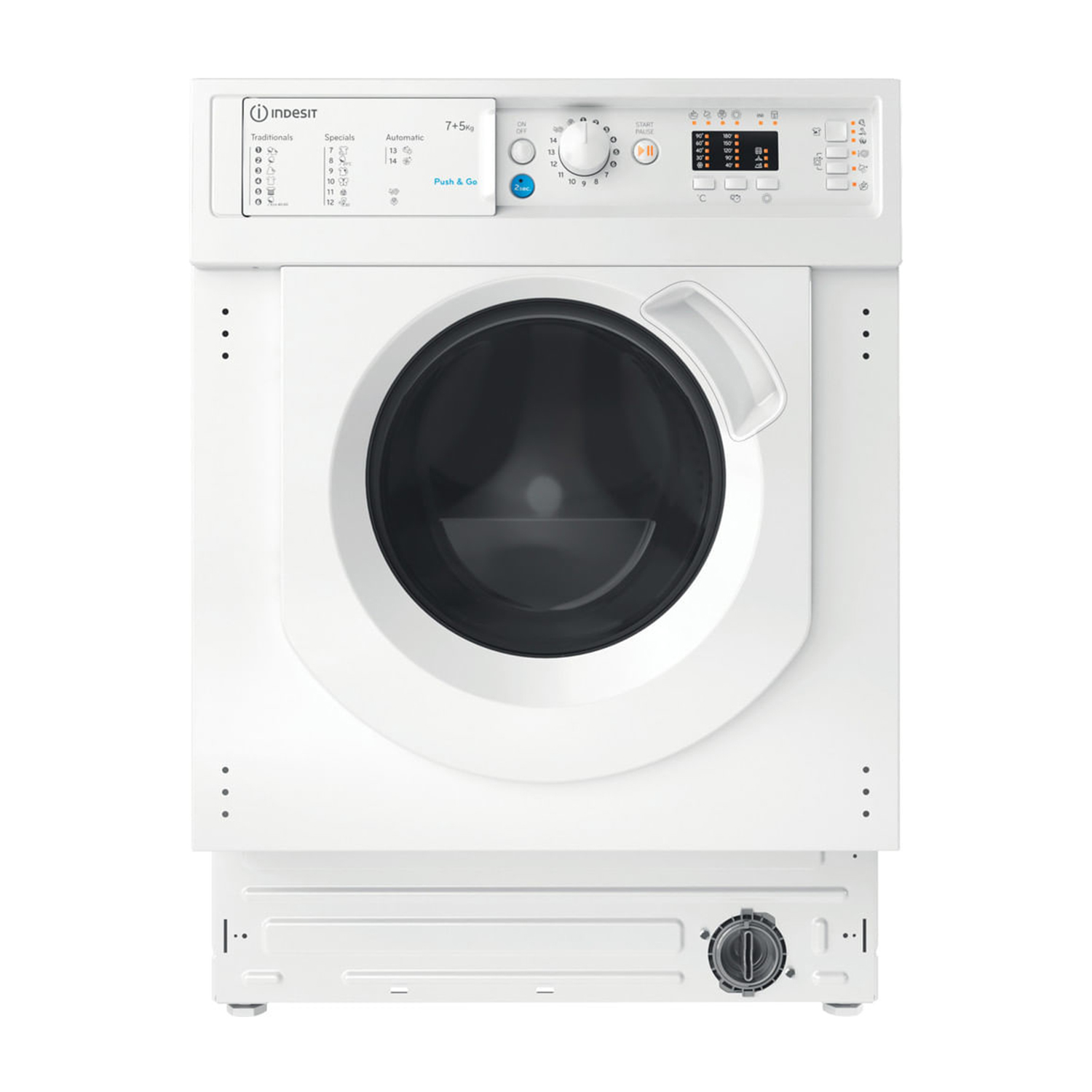 Indesit BI Wdil 751251 EU N Lavasciuga Incasso, Caricamento frontale, 7 kg, 54,5 cm, Classe E