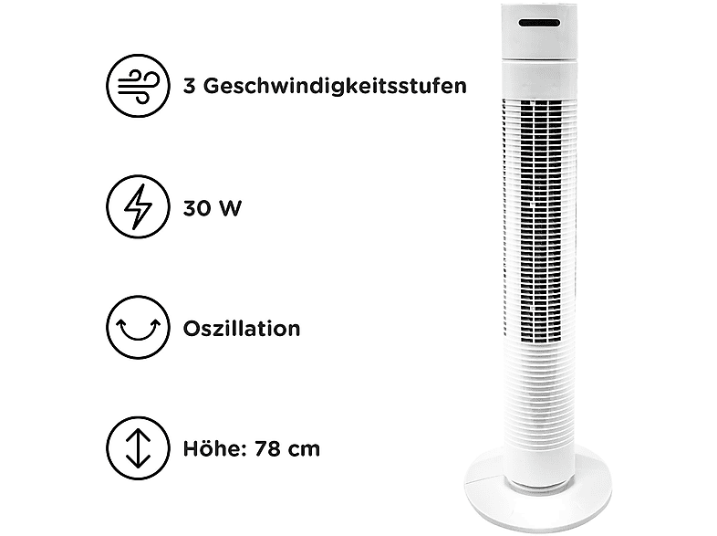 Thumbnail - OK. OTF 78321 W Tower Fan Turmventilator Weiß (30 Watt)