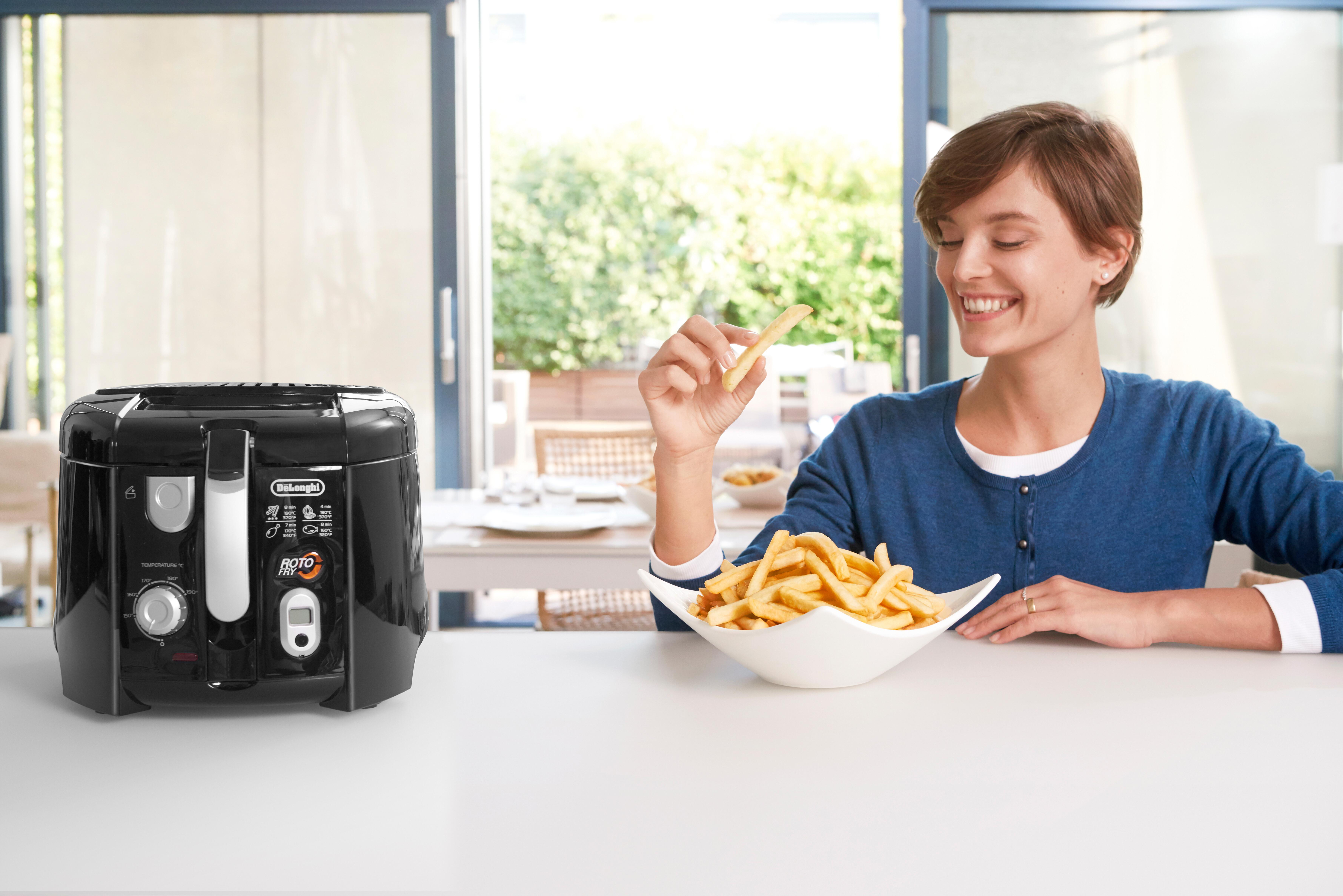 DELONGHI RotoFry F28533.BK Fritteuse 1800 Watt Schwarz