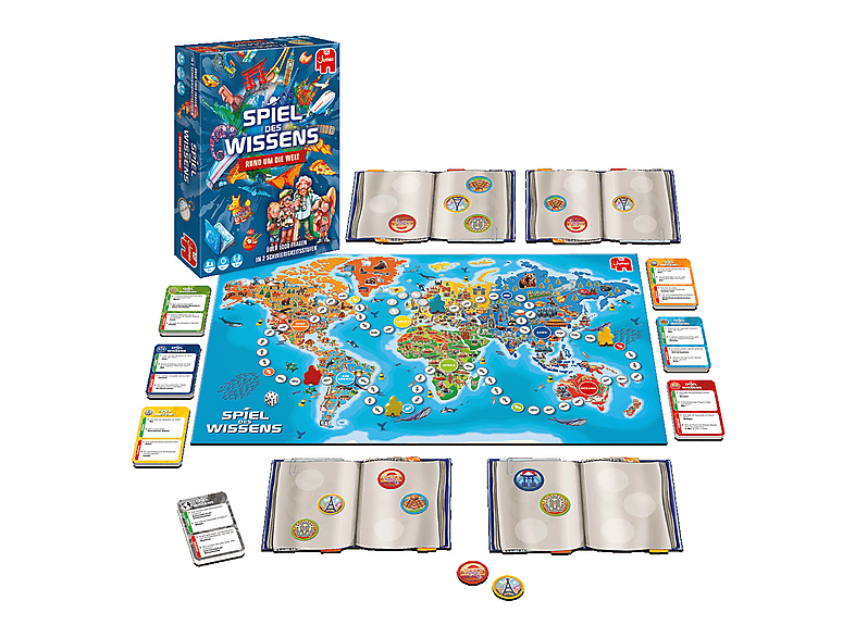 JUMBO Spiel des Wissens - Rund um die Welt Brettspiel Mehrfarbig