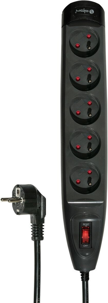 Listwa DPM 5 gniazd z uziemieniem 3m