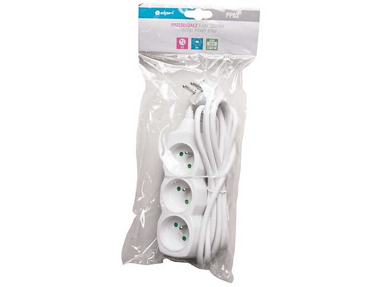 Przedłużacz DPM PP03 3 m Biały – zdjęcie 2