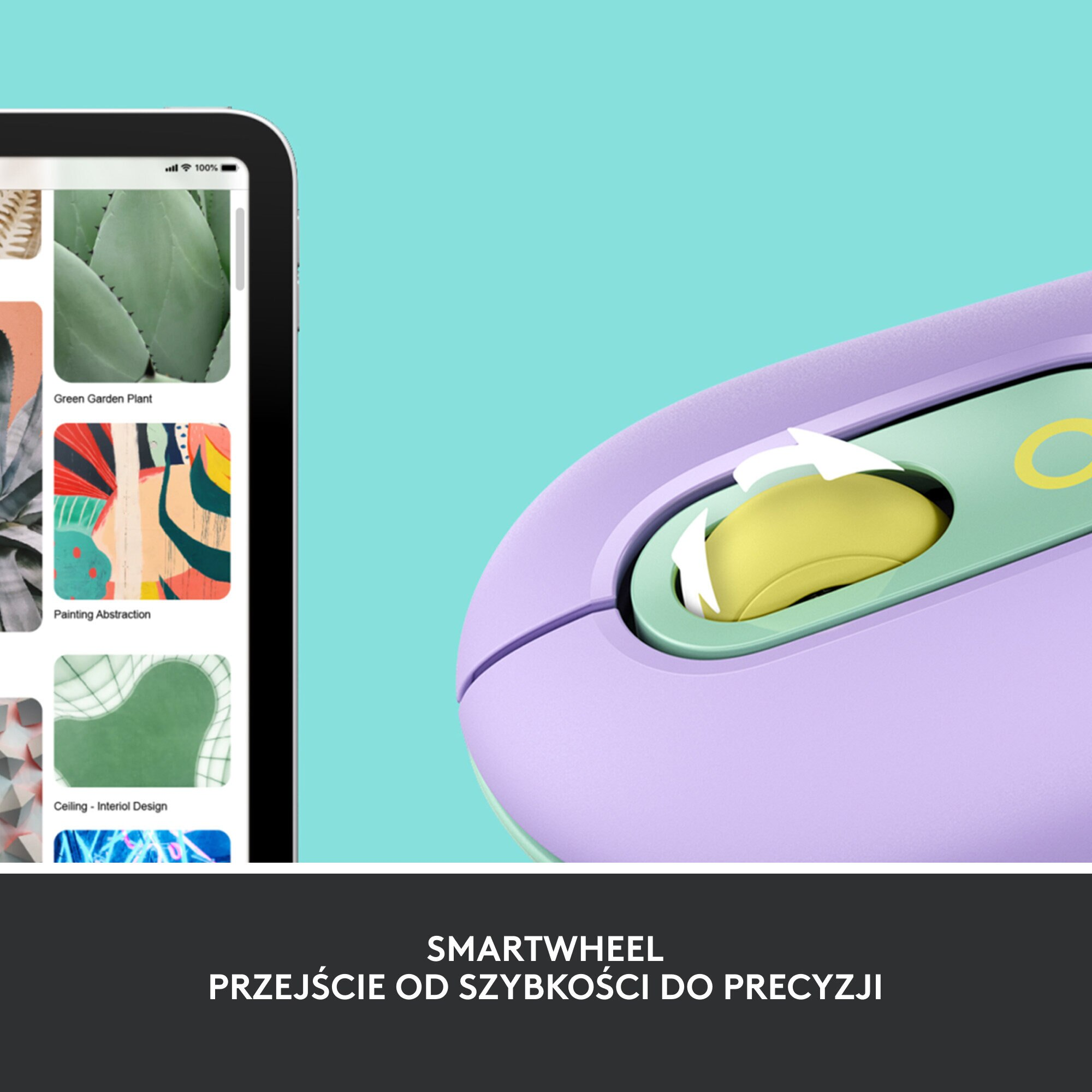 Mysz bezprzewodowa LOGITECH Pop Mouse Fioletowo-miętowy (Daydream) 910-006547