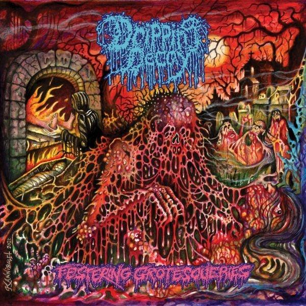 Festering (Vinyl) Grotesqueries Dripping Vin - Decay Red - And Black Splatter -