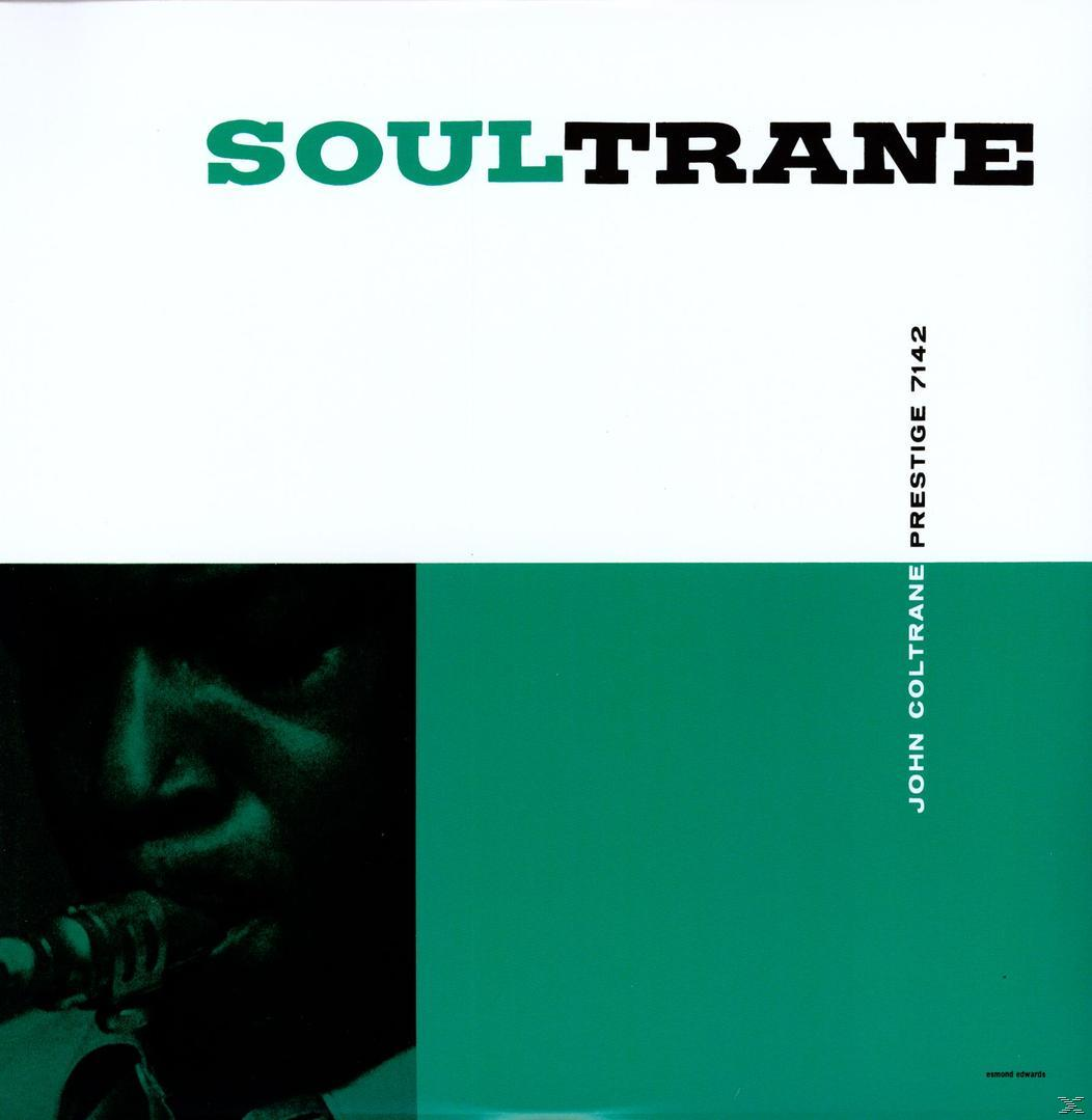 Soultrane album borítója. Egy férfi szaxofonozik. Zöld és fehér háttér, Soultrane névvel.