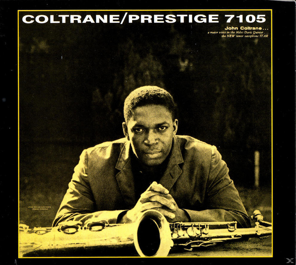 Coltrane/Prestige 7105 albumborító, John Coltrane szaxofonnal.