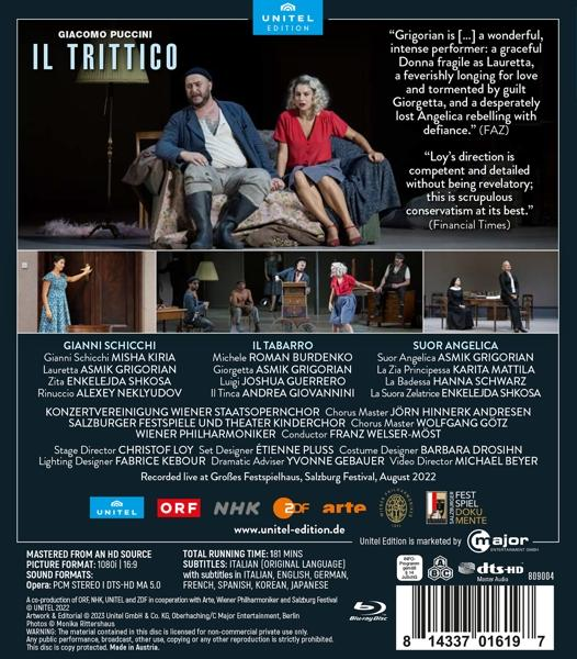 DVD-Cover: Opernsänger in Kostümen, Text in mehreren Sprachen und eine Rezension auf der Rückseite.
