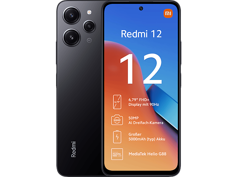 XIAOMI Midnight 128 Redmi GB Black Dual 12 SIM