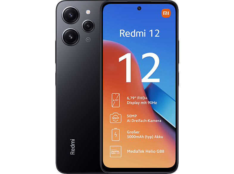 GB 12 SIM 128 XIAOMI Black Midnight Dual Redmi