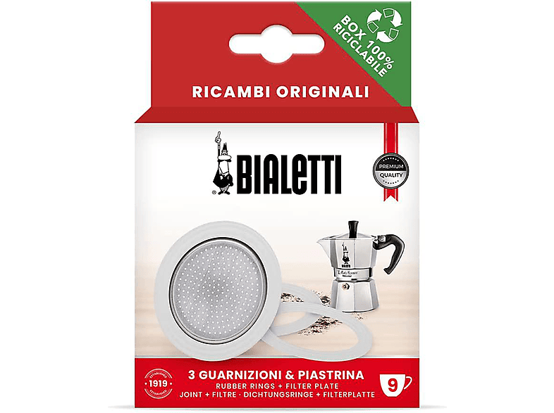 Bialetti 800035 Dichtungsset für 9-Tassen Alu Moka Express; Ersatzset