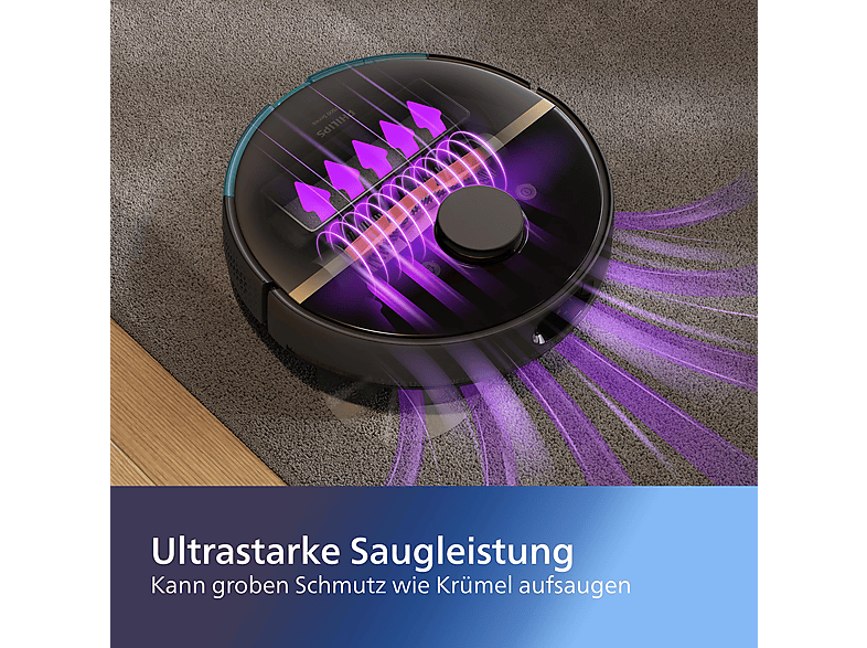 Thumbnail - PHILIPS XU7000/01 HomeRun 7000 Series Aqua mit Wischfunktion und App, Hindernissenerkennung, Saugroboter