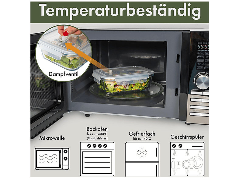 classbach C-FHD 4020 G 3er Set Glas-Frischhaltedosen — Foto 3 von 5