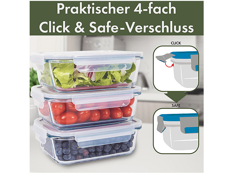 classbach C-FHD 4020 G 3er Set Glas-Frischhaltedosen — Foto 4 von 5