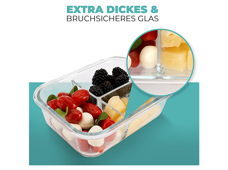 classbach C-FHDM 4021 G 3er Set Glas-Meal Prep Dosen; Frischhaltedosen — Foto 4 von 5