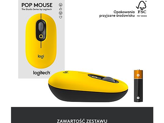 Mysz bezprzewodowa LOGITECH Pop Mouse Żółto-czarny (Blast) 910-006546