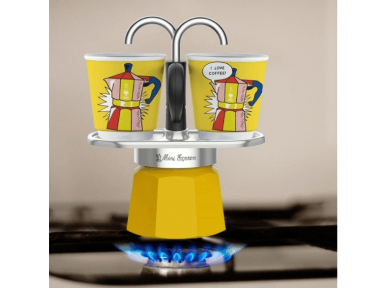 Bialetti Mini-Express Lichtenstein Yellow Stovetop Espresso - Cupper's  Coffee & Tea