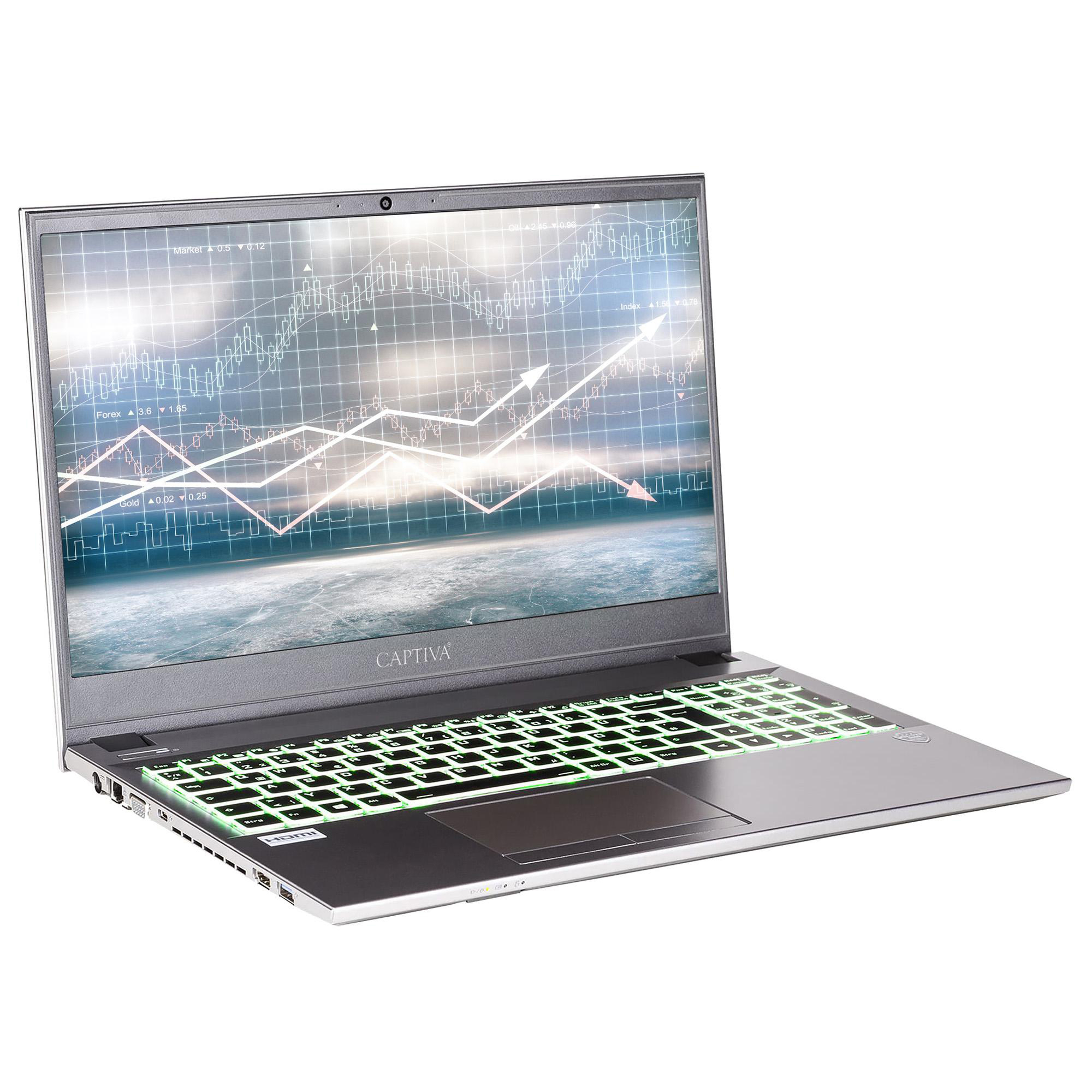 Notebook I71-699, Mehrfarbig Display, Power RAM, 500 Starter i7 SSD, Intel® Core™ 15,6 UHD Zoll GB CAPTIVA Graphics, GB 16 Prozessor, Intel mit Office