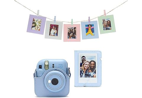 Accesorio cámara instantánea  Fujifilm Kit Instax Mini 12, Funda, 10  sobres, Cuerda, Azul