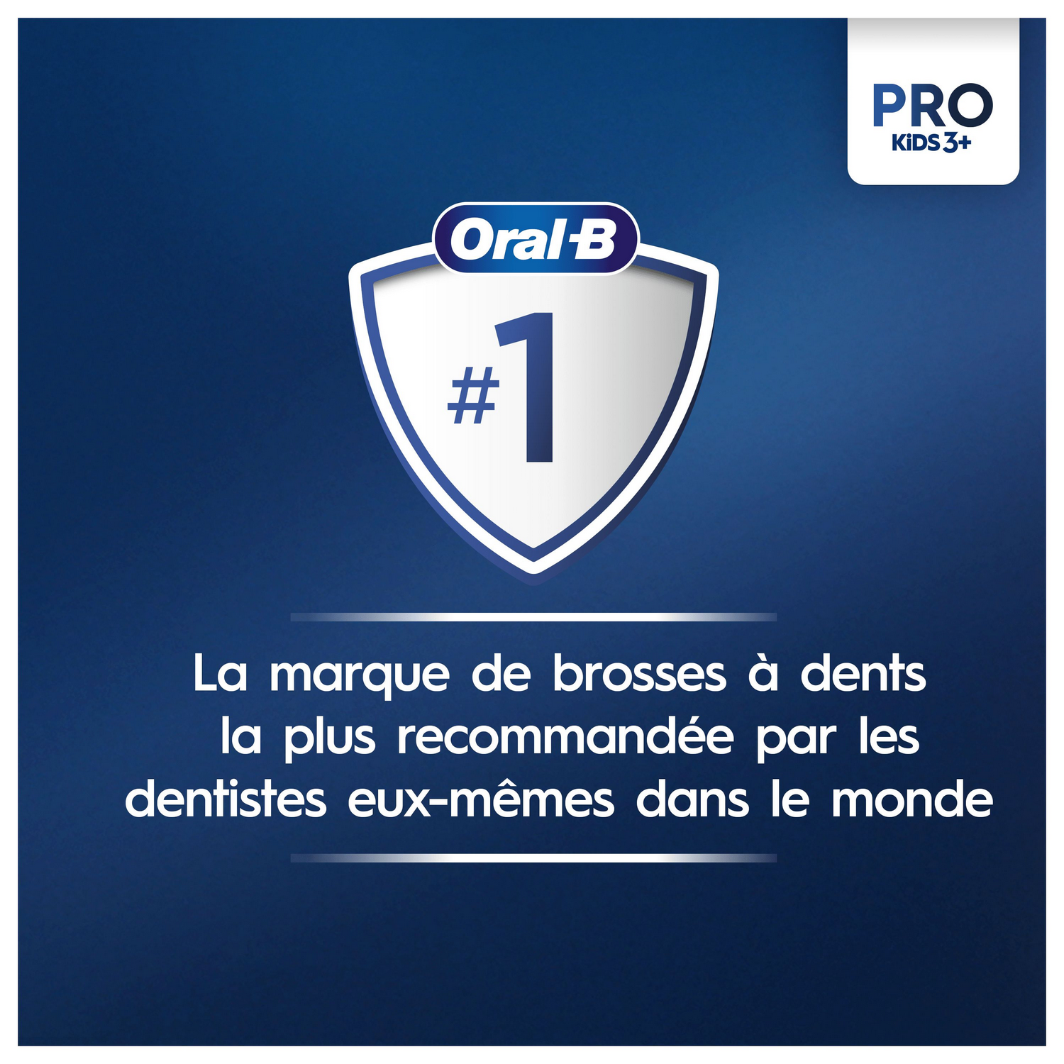 Un emballage de brosse à dents Oral-B avec texte en français indiquant qu'il s'agit de la marque n°1.