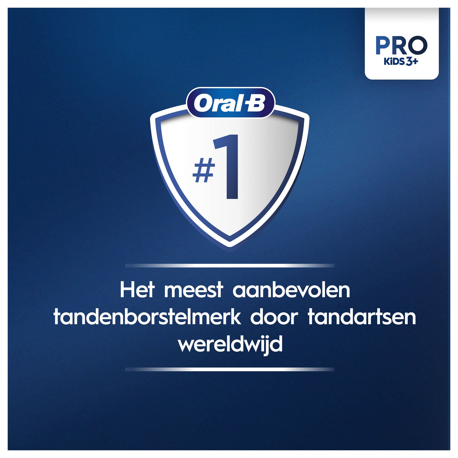 Oral-B toothbrush logo. Text reads: 'Most recommended toothbrush brand by dentists worldwide'.