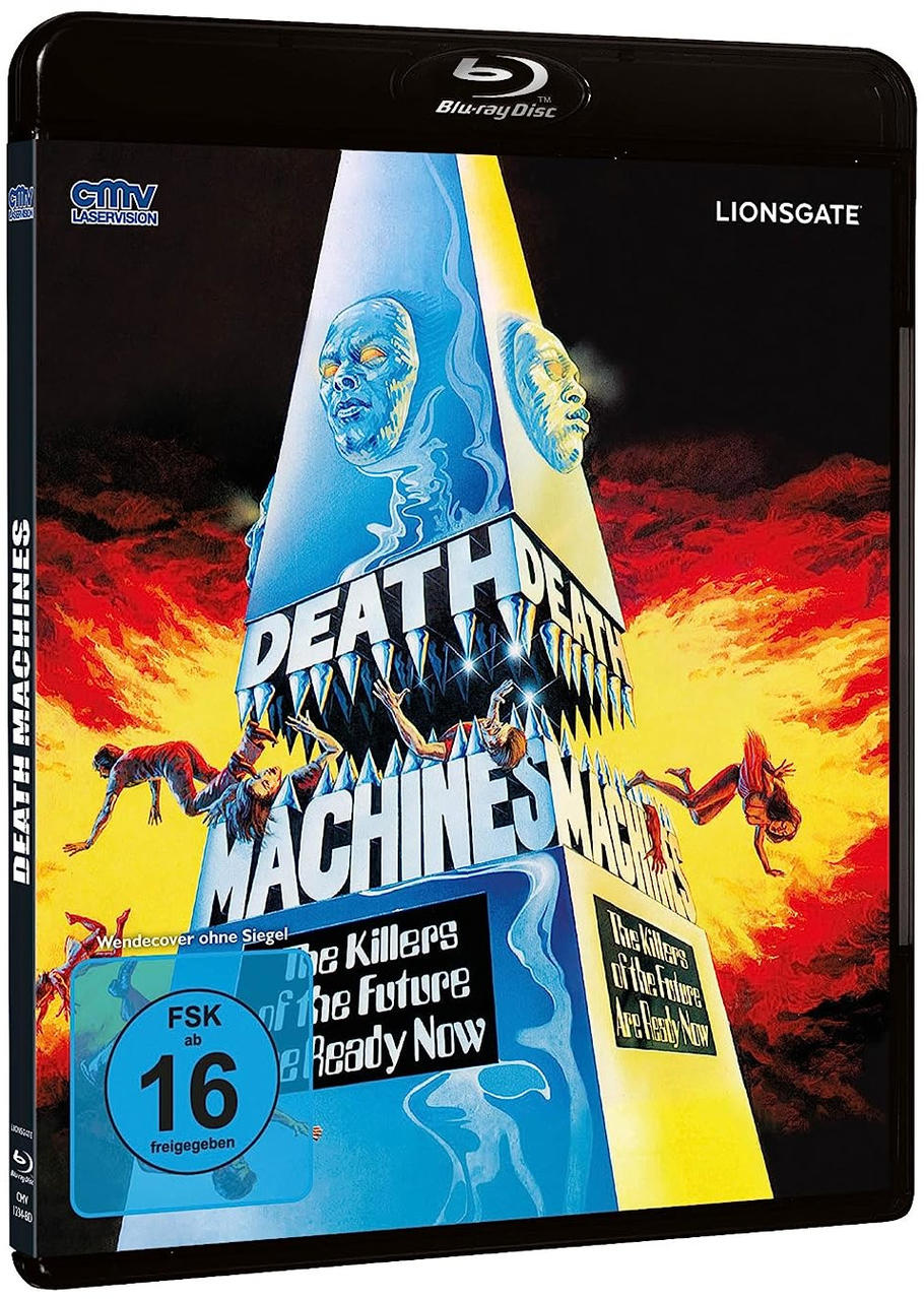 Blu-ray-Disc mit dem Cover des Films Death Machines.