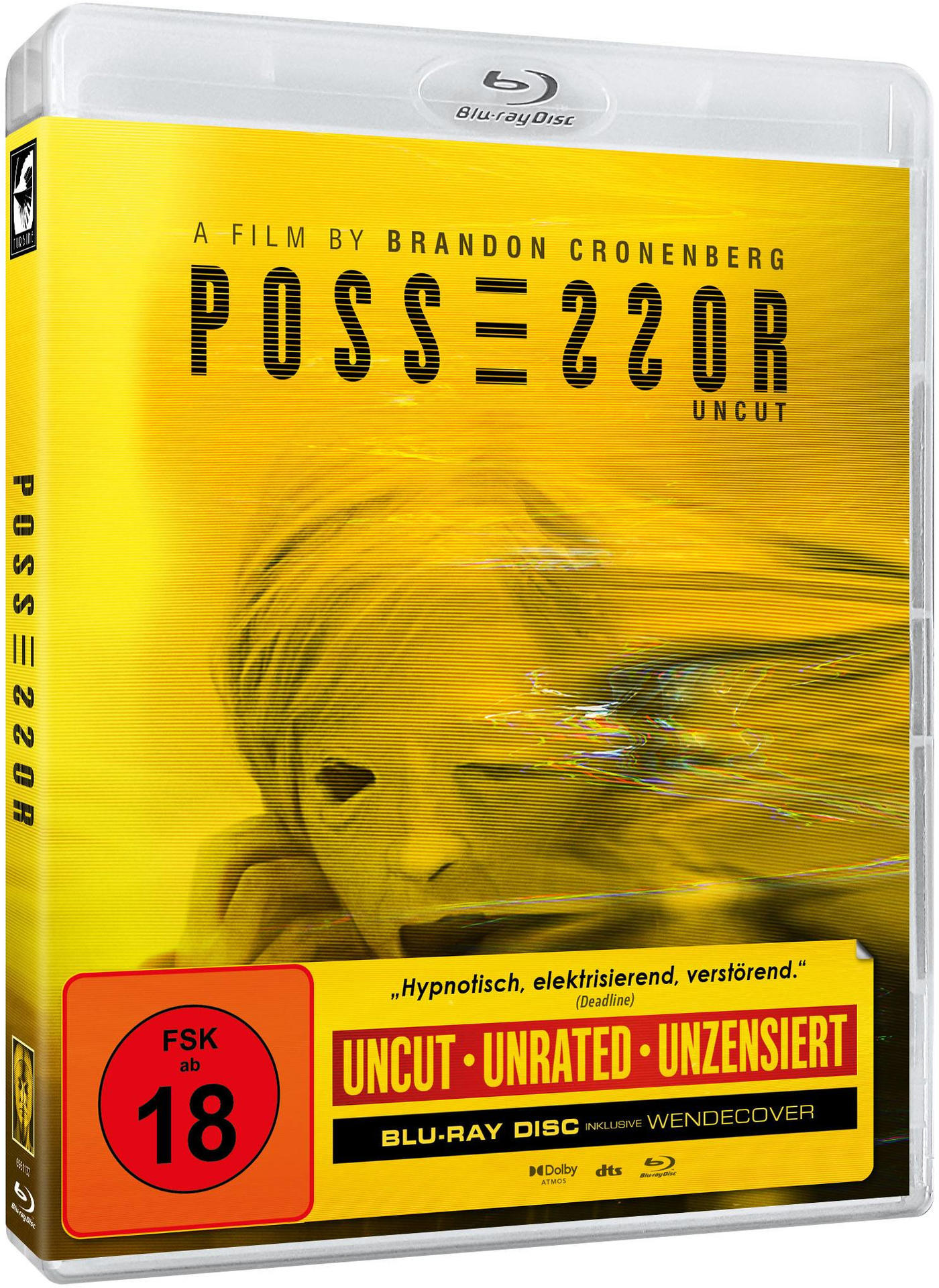 Blu-ray-Disc mit dem Cover des Films Possessor Uncut.