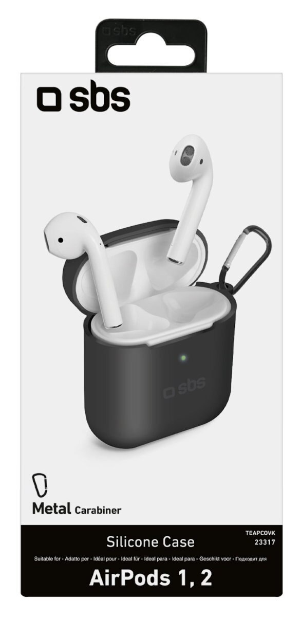 Etui na słuchawki SBS Apple AirPods 1/2 Czarny TEAPCOVK