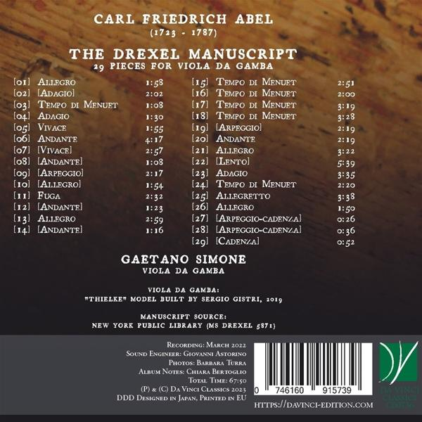 Gaetano Simone - The Drexel manuscript (pieces for Viola da Gamba)  - (CD)