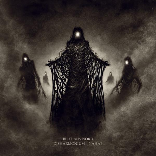 Albumcover: Figuren in dunklen Kapuzenmänteln, in einer nebligen Umgebung.