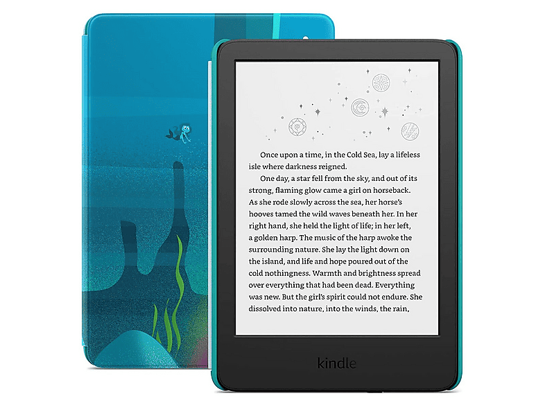 PRODUKT PO EKSPOZYCJI - Czytnik E-book'ów KINDLE Kids (2022) Morski (Ocean Explorer) + etui
