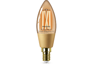 PHILIPS Smart LED WIZ Filament Candle gyertya okos izzó, E14, 4,9W, 370lm, szabályozható fehér (929003017721)