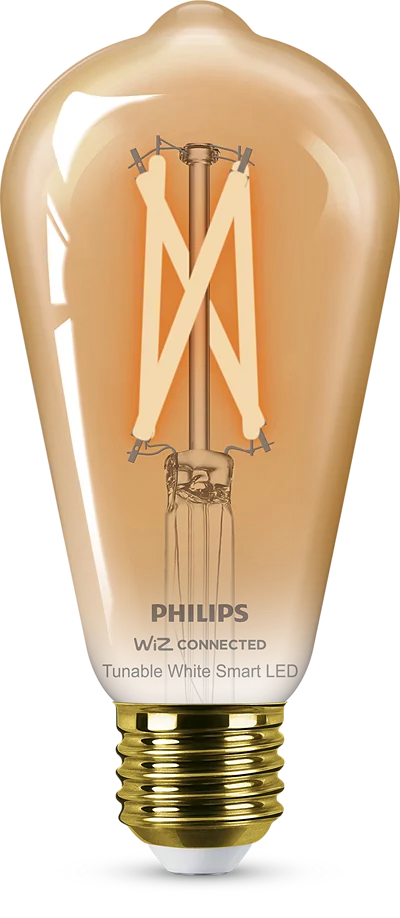 PHILIPS Smart LED WIZ Filament Bulb okos izzó, E27, 7W, 640lm, szabályozható fehér (929003018721)