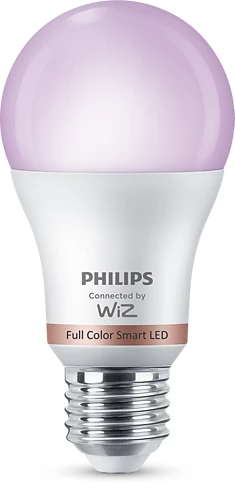 Philips okos LED izzó, fehér, színes tetejű. Az alap ezüst.