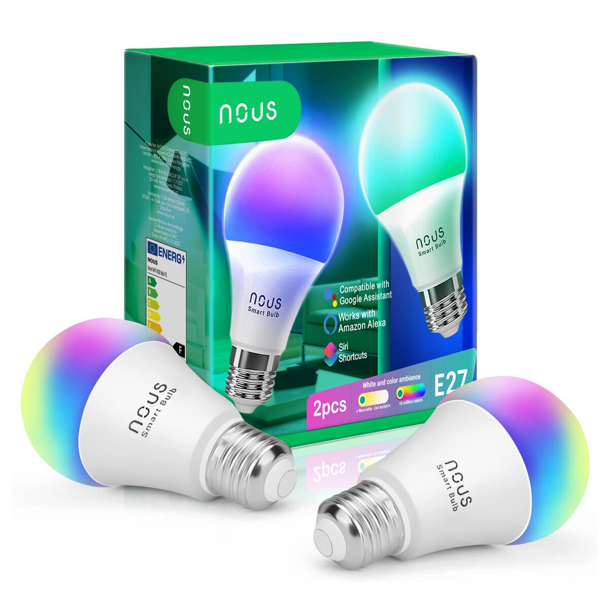 Żarówka NOUS Tuya P3 RGB E27 2szt