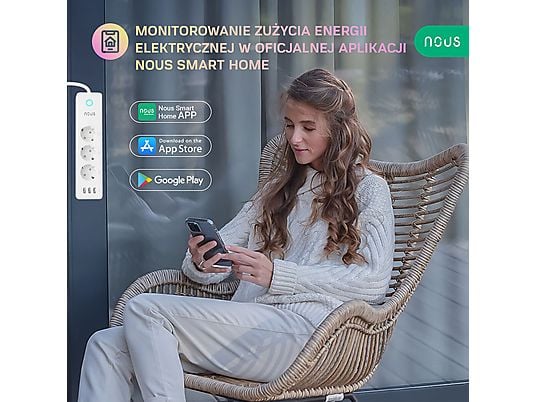 Listwa zasilająca NOUS Smart Home WiFi Tuya A5