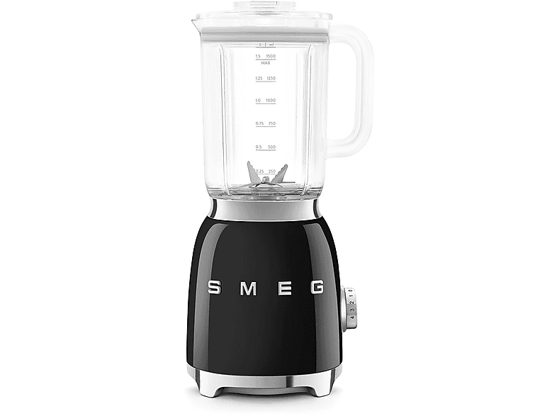 Smeg BLF03BLEU 50's Style Standmixer (Schwarz, 800 Watt, 1.5 l)