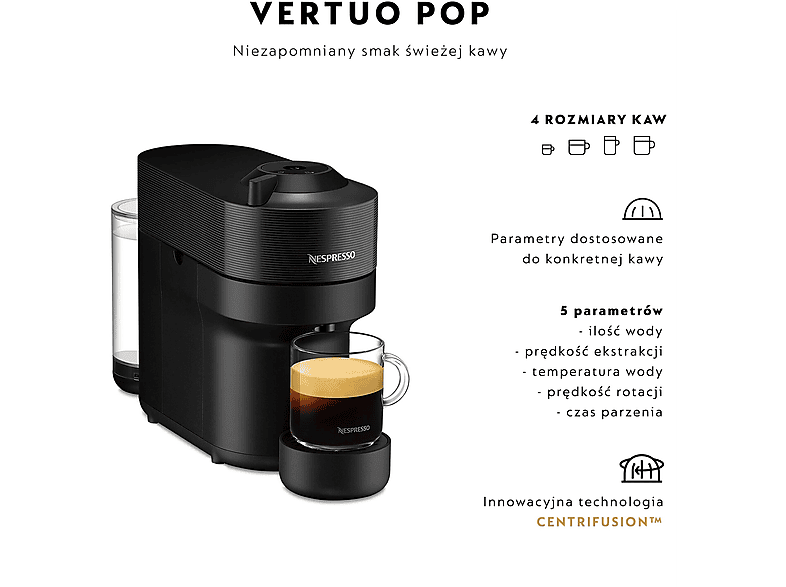 Ekspres DELONGHI Nespresso Vertuo Pop ENV90.B Czarny – zdjęcie 3