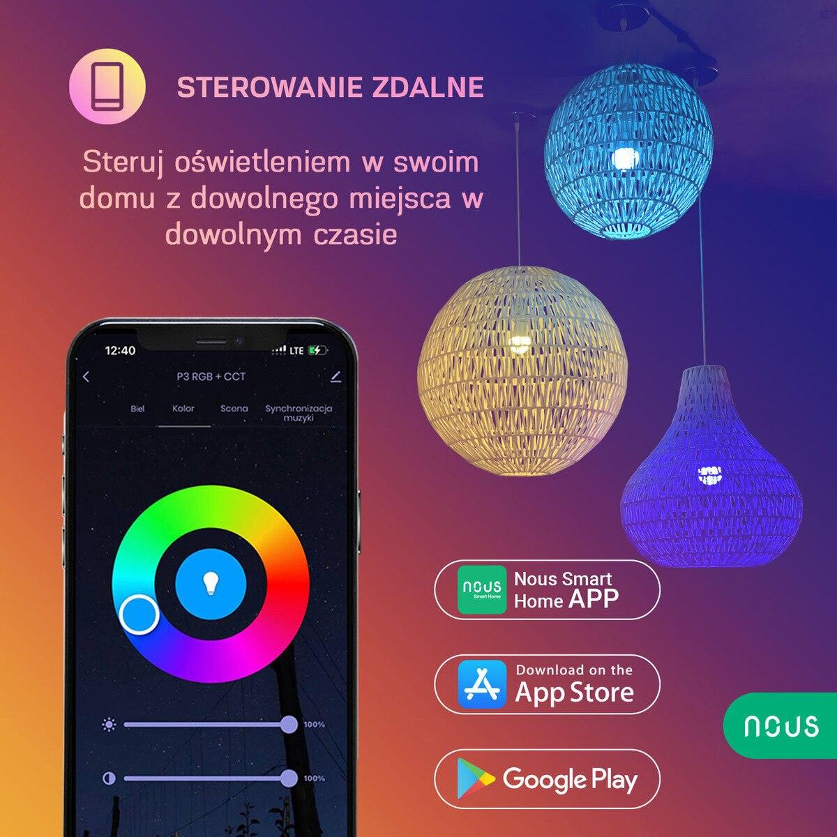 Żarówka NOUS Tuya P3 RGB E27 4szt
