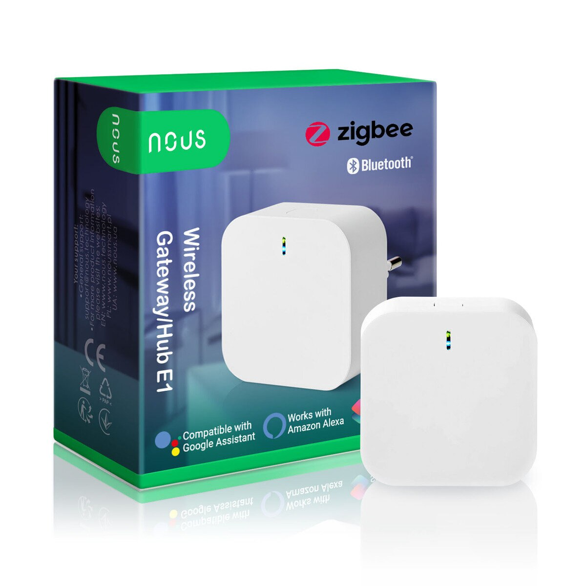 Pudełko Wireless Gateway/Hub E1. Zigbee i Bluetooth, kompatybilne z Google i Alexa.