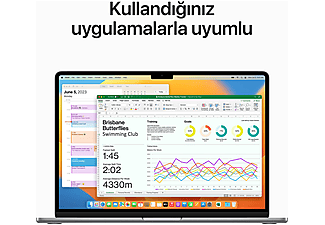 APPLE MQKQ3TU/A MacBook Air/ M2 Çip/ 8 GB/ 512 GB/ 15"/ Uzay Grisi_6