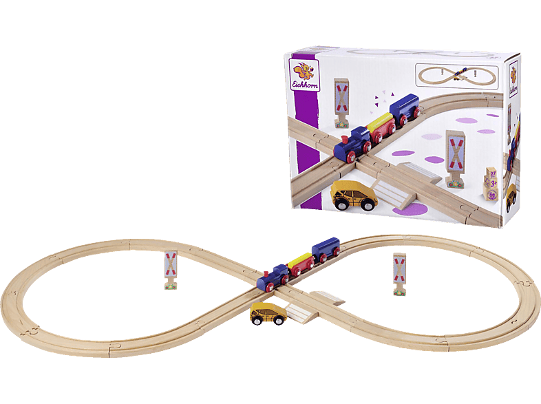 Achterbahn Holzspielzeugset Bunt EICHHORN Naturfarben/