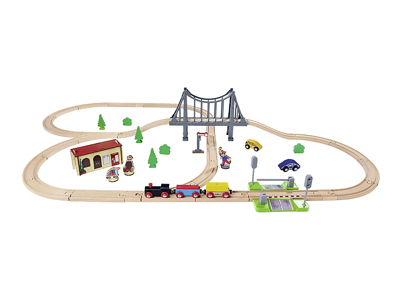 Simba Bahnset mit Brücke Holzspielzeugset, Mehrfarbig — Foto 2 von 5