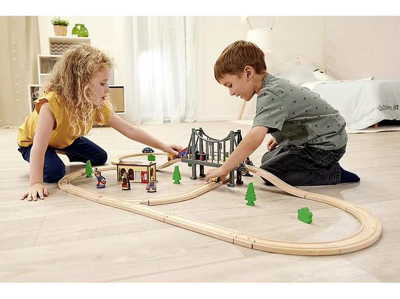 Simba Bahnset mit Brücke Holzspielzeugset, Mehrfarbig — Foto 4 von 5