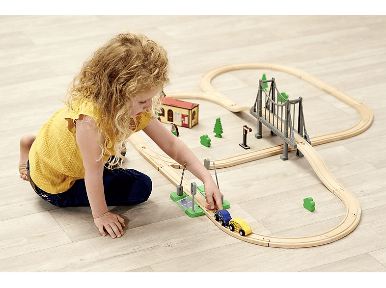 Simba Bahnset mit Brücke Holzspielzeugset, Mehrfarbig — Foto 5 von 5