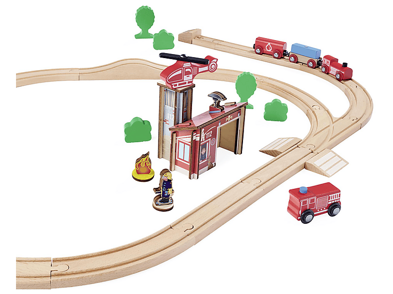 Simba Bahn Feuerwehr Holzspielzeugset, Mehrfarbig — Foto 2 von 5