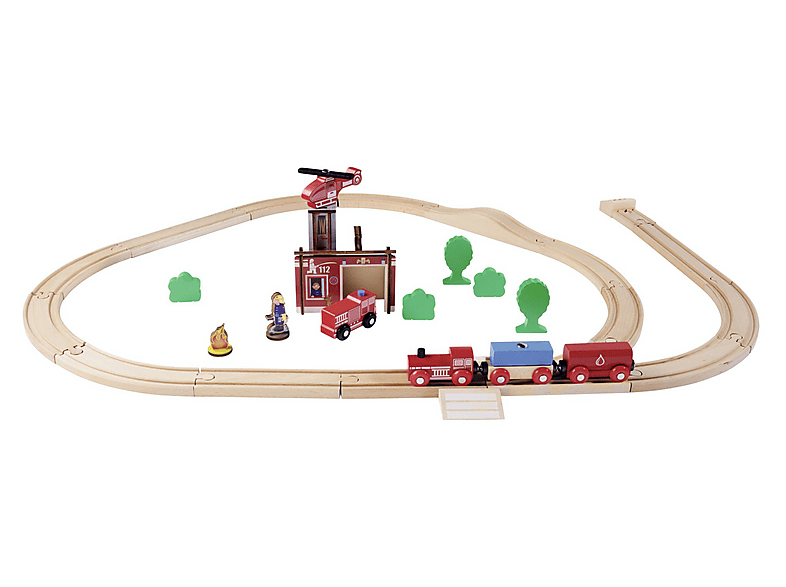 Simba Bahn Feuerwehr Holzspielzeugset, Mehrfarbig — Foto 3 von 5
