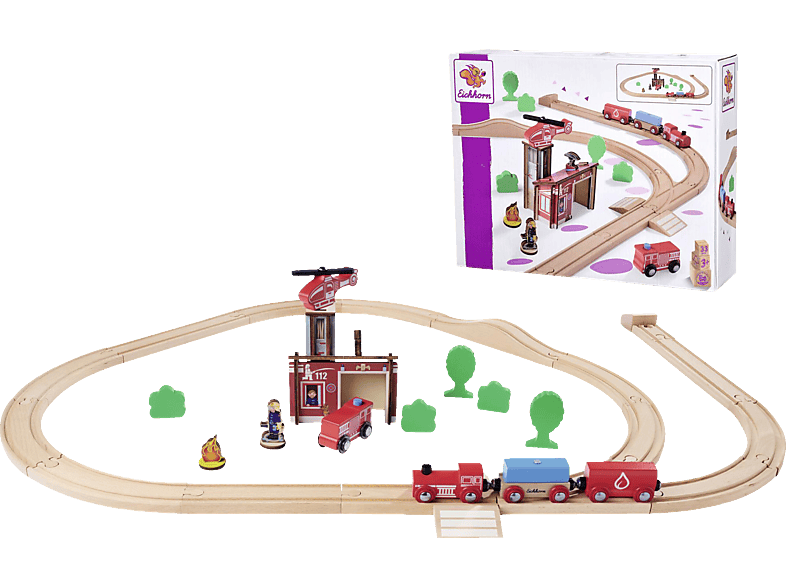 Simba Bahn Feuerwehr Holzspielzeugset, Mehrfarbig