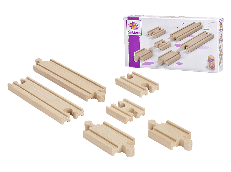 Simba Bahn-Ausgleichsschienen Holzspielzeugset, Naurfarben