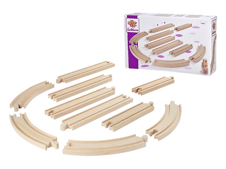 Simba Bahn-Schienenset Holzspielzeugset, Naurfarben