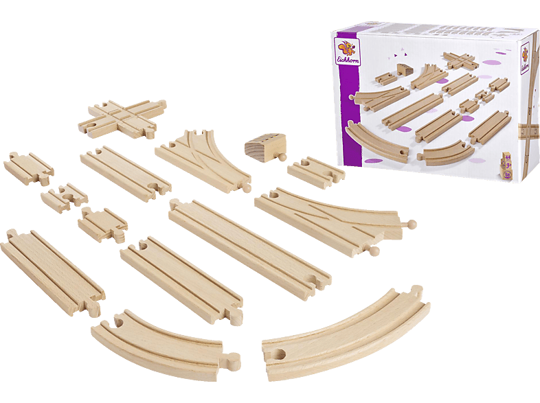 Simba Bahn - Großes Schienensortiment Holzspielzeugset, Naurfarben